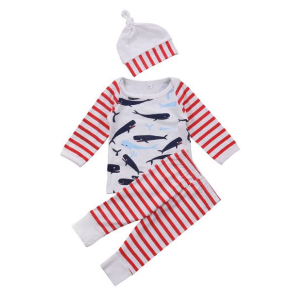 newborn baby girl boy autumn clothes long sleeve t-shirt + striped pants leggings + hat outfits set
newborn baby girl boy autumn clothes long sleeve t-shirt + striped pants leggings + hat outfits set