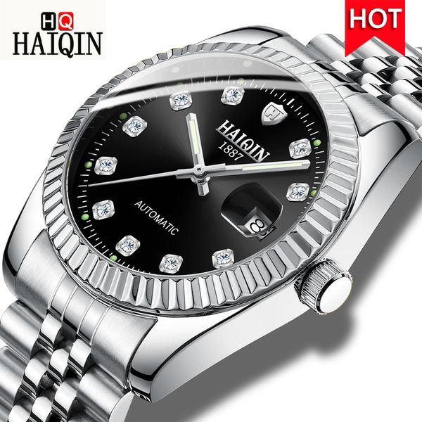 haiqin men's watches gold mechanical men's luxury stainless steel watch male sports waterproof fashion clock relogio masculino, Slivery;brown
haiqin men's watches gold mechanical men's luxury stainless steel watch male sports waterproof fashion clock relogio masculino, Slivery;brown