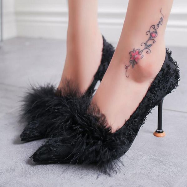 feather decoration high heels shoes woman pink tassel fur pumps ladies super high heel wedding shoes lolita muless312, Black
feather decoration high heels shoes woman pink tassel fur pumps ladies super high heel wedding shoes lolita muless312, Black
