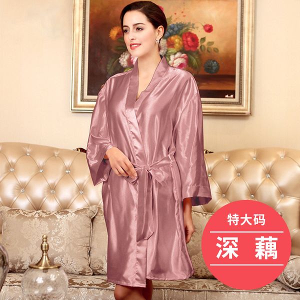women's satin silk nightgown bathrobe leisure plus size sleepwear above knee solid color three quarter batas de dormir mujer, Black;red
women's satin silk nightgown bathrobe leisure plus size sleepwear above knee solid color three quarter batas de dormir mujer, Black;red