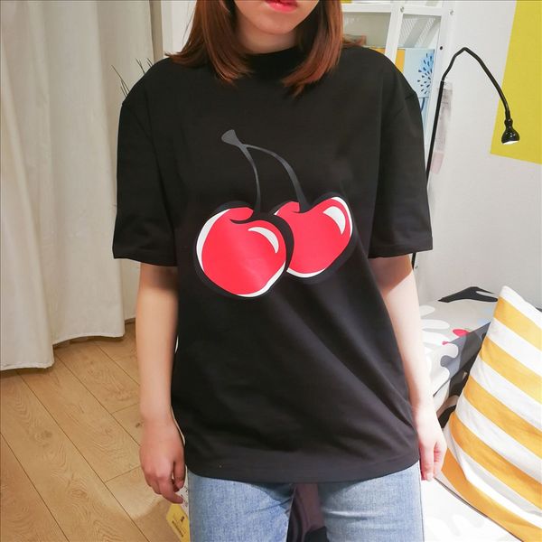 cherry printed t-shirt women's short sleeve loose ins fashion women's 2020 round collar pure cotton half sleeve, White
cherry printed t-shirt women's short sleeve loose ins fashion women's 2020 round collar pure cotton half sleeve, White