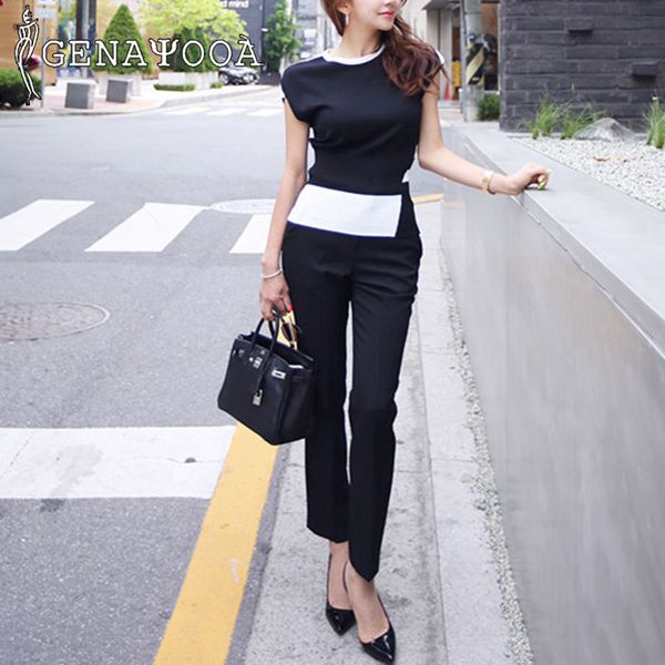 genayooa office lady two piece set and pants 2020 summer elegant korean black 2 piece set women pants women outfits, White
genayooa office lady two piece set and pants 2020 summer elegant korean black 2 piece set women pants women outfits, White