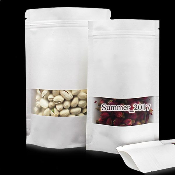 white kraft paper bags stand up pouch with window retail bag food grade moisture proof for snack cookie beans candy packing bag
white kraft paper bags stand up pouch with window retail bag food grade moisture proof for snack cookie beans candy packing bag