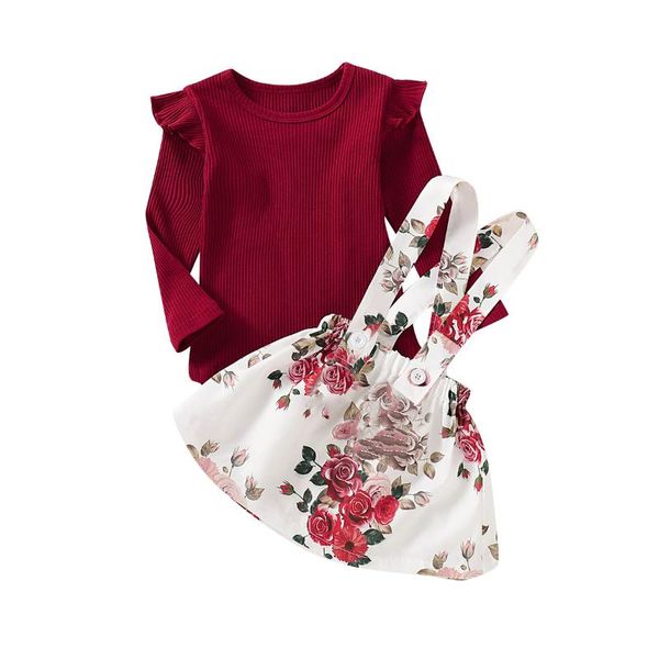 spring autumn toddler kids baby girl floral clothes ruffle ribbed t-shirt strap skirt dress 2pcs outfit set 1-6y, White
spring autumn toddler kids baby girl floral clothes ruffle ribbed t-shirt strap skirt dress 2pcs outfit set 1-6y, White