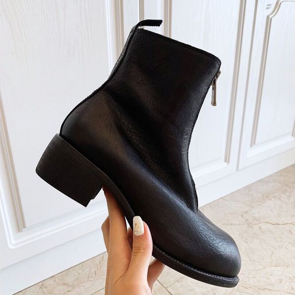 2020 british style autumn and winter boots women's flat casual martin boots british wind front zipper boots female, Black
2020 british style autumn and winter boots women's flat casual martin boots british wind front zipper boots female, Black
