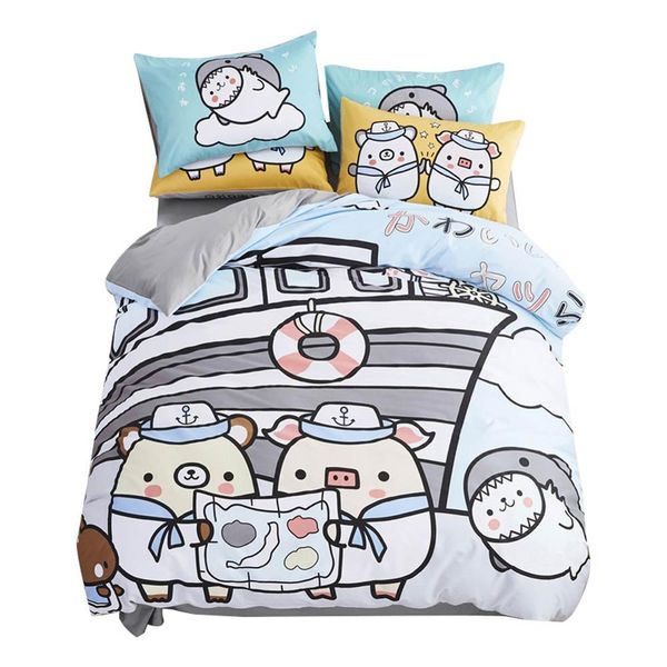 cartoon sailor navy bear pig duvet cover set flat fitted sheet cotton bedlinens hypoallergenic twin size bedding set
cartoon sailor navy bear pig duvet cover set flat fitted sheet cotton bedlinens hypoallergenic twin size bedding set
