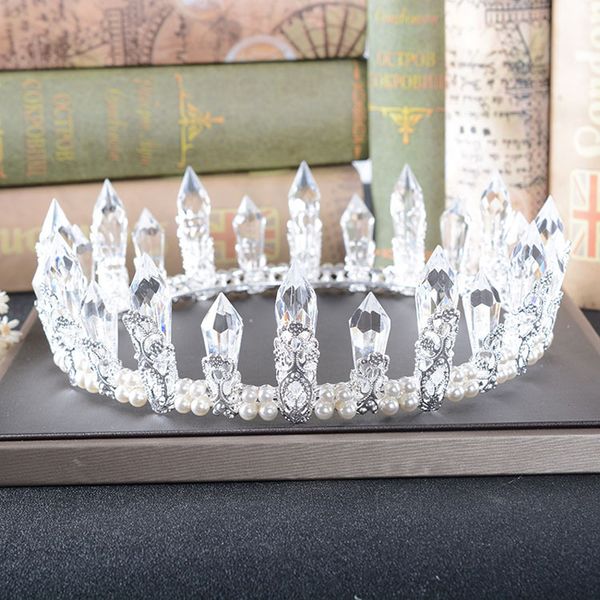 eseres queen crowns full round pearl crown wedding hair accessories ice sword crystal diadem bridal tiara hair jewelry c18112001, Slivery;golden
eseres queen crowns full round pearl crown wedding hair accessories ice sword crystal diadem bridal tiara hair jewelry c18112001, Slivery;golden