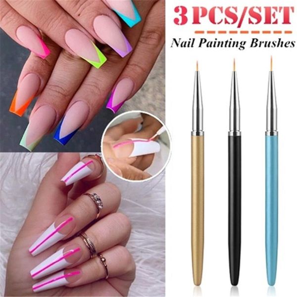 3pcs/set nail art lines painting 6mm/8mm/11mm brush uv gel polish acrylic pen nails tips stripe flower design manicure brushes, Yellow
3pcs/set nail art lines painting 6mm/8mm/11mm brush uv gel polish acrylic pen nails tips stripe flower design manicure brushes, Yellow