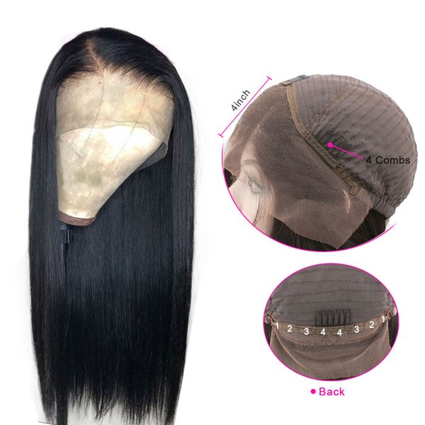 silky straight lace front wig brazilian remy human hair pre plucked 250 density lace wig with baby hair for women, Black
silky straight lace front wig brazilian remy human hair pre plucked 250 density lace wig with baby hair for women, Black