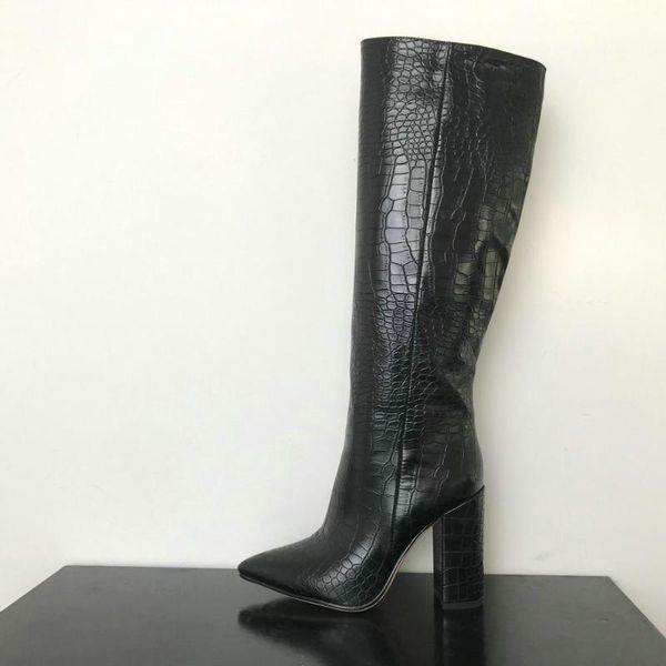 2020 fashion knee high boots women's winter boots thick high heels long round slip on spring autumn shoes woman black
2020 fashion knee high boots women's winter boots thick high heels long round slip on spring autumn shoes woman black