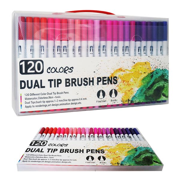 120 pcs color dual brush markers pen felt-tip pen art supplies fine tip and brush tip for manga coloring drawing and design
120 pcs color dual brush markers pen felt-tip pen art supplies fine tip and brush tip for manga coloring drawing and design
