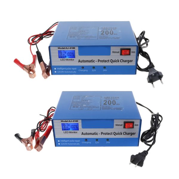 new 1 pc dc 12v/24v automatic quick battery charger intelligent pulse repair auto car truck storage eu/us plug high quality
new 1 pc dc 12v/24v automatic quick battery charger intelligent pulse repair auto car truck storage eu/us plug high quality