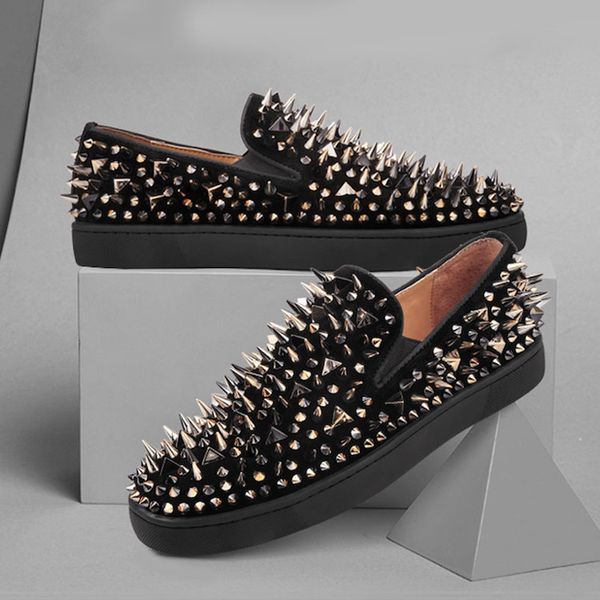 designer casual spikes shoes loafers 100% real leather red bottom slip on platform casual spikes sneakers wedding party flats shoes sz 5-12, Black
designer casual spikes shoes loafers 100% real leather red bottom slip on platform casual spikes sneakers wedding party flats shoes sz 5-12, Black