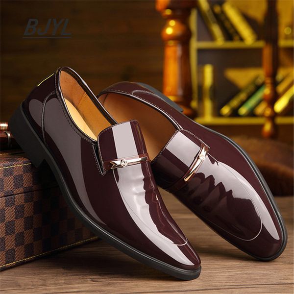 2019 spring and summer england bright leather men's leather shoes pointed business casual dress breathable bright shoes, Black
2019 spring and summer england bright leather men's leather shoes pointed business casual dress breathable bright shoes, Black