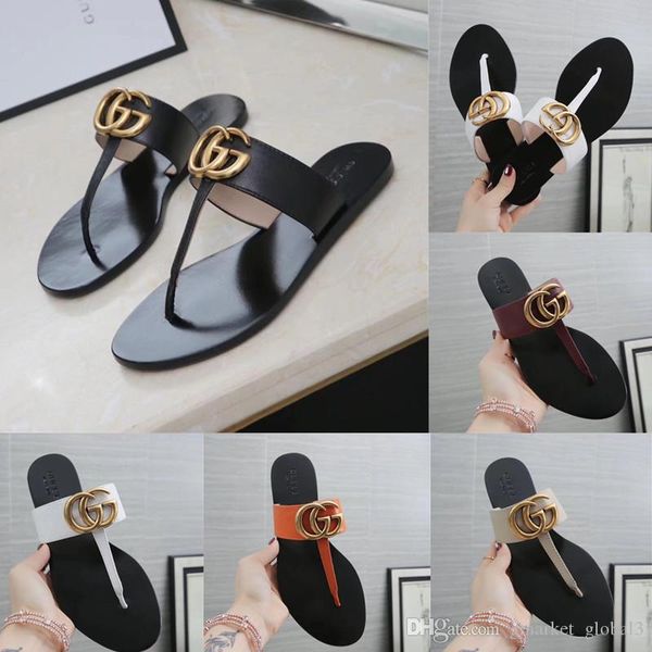 New leather thong andal women andal flip flop female lipper luxury de igner andal thong woman with box