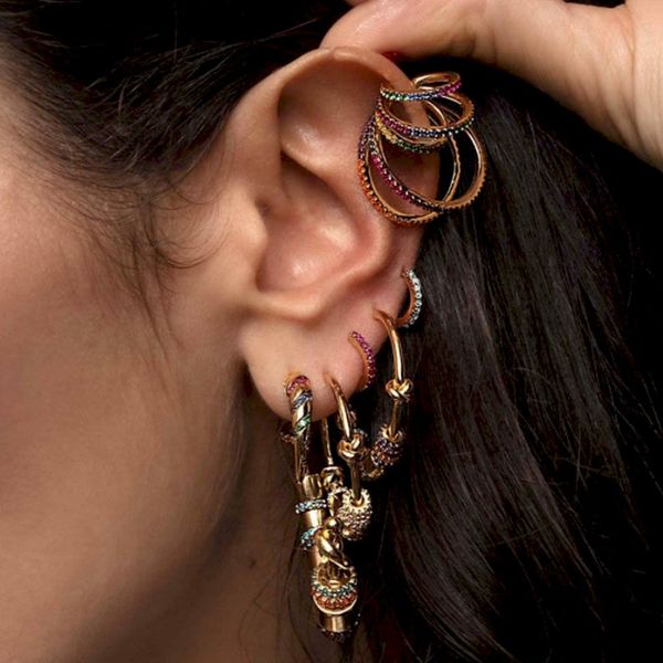 1pc rainbow white cz multi wrap circle no piercing cuff earring gold color lines layered women fashion ear bone clip on earring, Silver
1pc rainbow white cz multi wrap circle no piercing cuff earring gold color lines layered women fashion ear bone clip on earring, Silver
