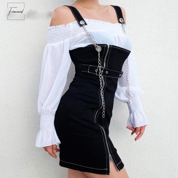 black punk bodycon casual dresses dress streetwear metal autumn zipper split mini dresses belt strap party dress fall, Black;gray
black punk bodycon casual dresses dress streetwear metal autumn zipper split mini dresses belt strap party dress fall, Black;gray