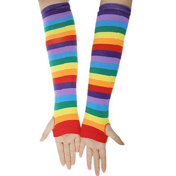 womail long fingerless gloves punk gothic rock color stripe long arm warmer fingerless gloves rainbow socks+ handschoenen set #e, Blue;gray
womail long fingerless gloves punk gothic rock color stripe long arm warmer fingerless gloves rainbow socks+ handschoenen set #e, Blue;gray