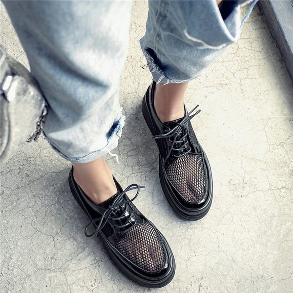 nayiduyun women genuine leather wedges platform evening pumps shoes breathable mesh high heel creepers summer punk oxfords, Black;white
nayiduyun women genuine leather wedges platform evening pumps shoes breathable mesh high heel creepers summer punk oxfords, Black;white