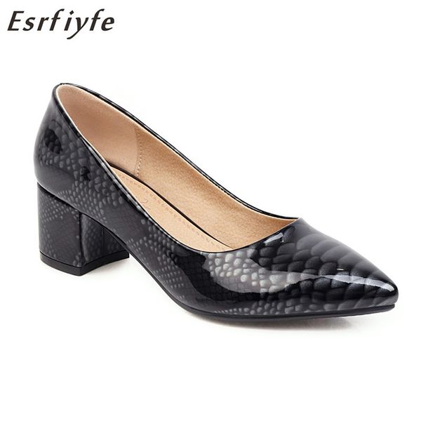 esrfiyfe new patent leather shallow women pumps serpentine pointed toe thick heel shoes woman handmade ladies pumps, Black
esrfiyfe new patent leather shallow women pumps serpentine pointed toe thick heel shoes woman handmade ladies pumps, Black