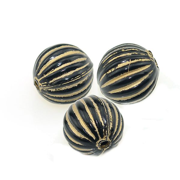 14mm fluted corrugated stripe round shape acrylic antique design spacer beads for diy handmade jewelry making accessories, Black
14mm fluted corrugated stripe round shape acrylic antique design spacer beads for diy handmade jewelry making accessories, Black