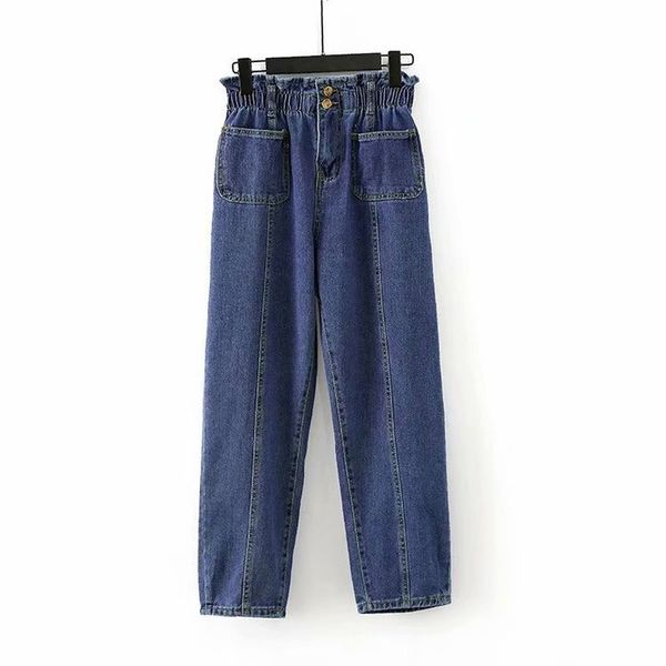 plus size women's blue jeans elastic waist casual pants with big pockets long trousers high waist jeans
plus size women's blue jeans elastic waist casual pants with big pockets long trousers high waist jeans