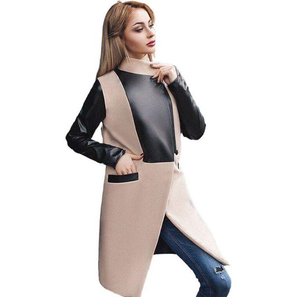 women long coat plus size tweed autumn winter patchwork cotton mandarin collar wool coat windbreaker warm cape new fashion, Black
women long coat plus size tweed autumn winter patchwork cotton mandarin collar wool coat windbreaker warm cape new fashion, Black