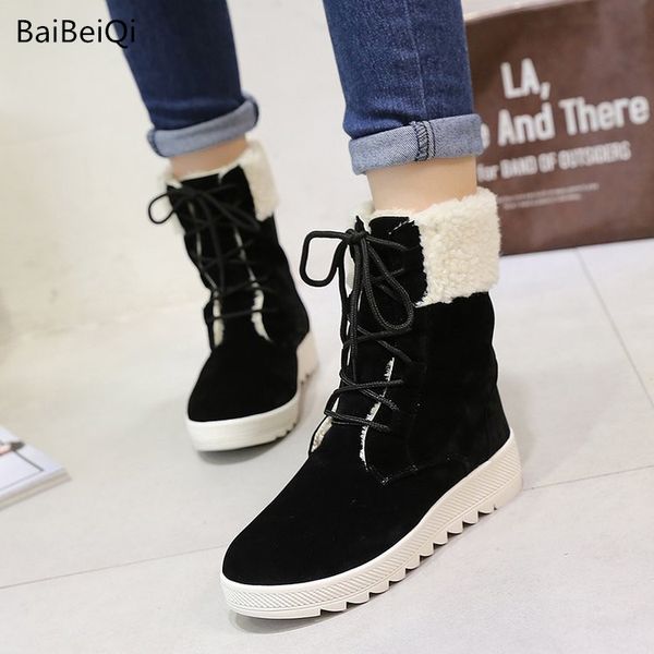 women winter warm snow boots shoes women female round toe casual lace-up flats motorcycle work ankle boots shoes mujer, Black
women winter warm snow boots shoes women female round toe casual lace-up flats motorcycle work ankle boots shoes mujer, Black