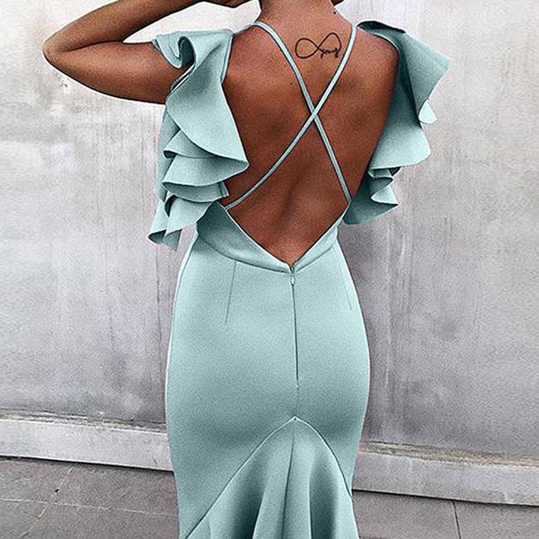 summer women party dress vestidos verano 2020 violet ruffles butterfly sleeveless backless cross mermaid dresses 6q2315, Black;pink
summer women party dress vestidos verano 2020 violet ruffles butterfly sleeveless backless cross mermaid dresses 6q2315, Black;pink