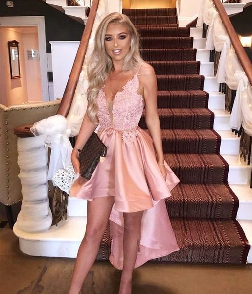 pink high low graduation dresses a line with spaghetti straps satin lace applique hi lo prom homecoming party dress, Blue;red
pink high low graduation dresses a line with spaghetti straps satin lace applique hi lo prom homecoming party dress, Blue;red