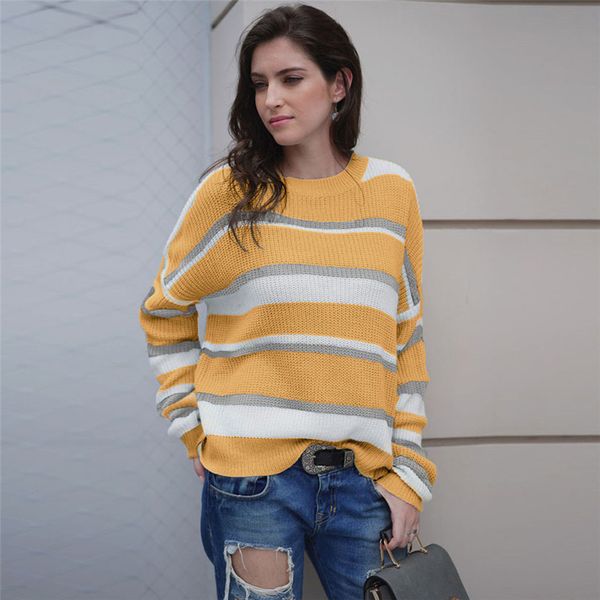 plus size women pullover knitted patchwork stripe long sleeve o-neck sweater sueter mujer invierno sweater winter 2019 y7, White;black
plus size women pullover knitted patchwork stripe long sleeve o-neck sweater sueter mujer invierno sweater winter 2019 y7, White;black