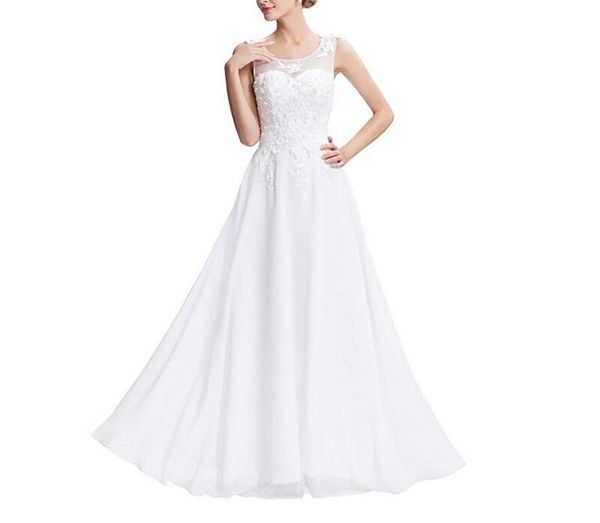 elegant maxi chiffon wedding dresses a-line long dress sleeveless sheer jewel neck floor length appliques pearl bridal gowns custom made, White
elegant maxi chiffon wedding dresses a-line long dress sleeveless sheer jewel neck floor length appliques pearl bridal gowns custom made, White