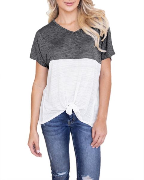 2019 summer fashion tie a knot tshirt women casual patchwork t-shirt short sleeve o-neck t shirt b7203y, White
2019 summer fashion tie a knot tshirt women casual patchwork t-shirt short sleeve o-neck t shirt b7203y, White