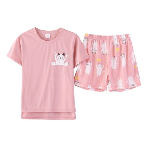 leisure clothes 2018 spring and summer short-sleeved women pajamas cotton slim pajamas lovely girl sleep, Blue;gray
leisure clothes 2018 spring and summer short-sleeved women pajamas cotton slim pajamas lovely girl sleep, Blue;gray