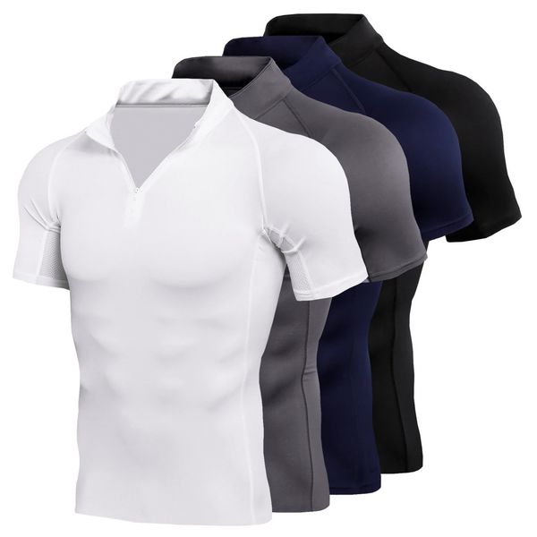 outdoor gym sport shirt men new fashion zipper neck quick dry fitness compression t-shirts tees running shirt muscle rashgard top
outdoor gym sport shirt men new fashion zipper neck quick dry fitness compression t-shirts tees running shirt muscle rashgard top