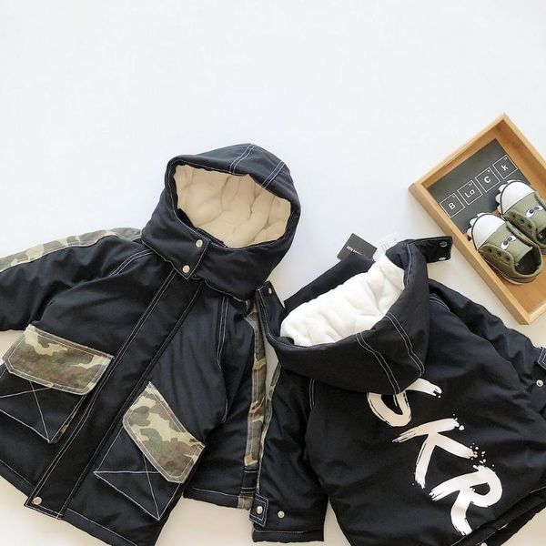 tonytaobaby children's clothing boy's fashion camouflage large pocket long hooded plush coat cotton padded jacket, Blue;gray
tonytaobaby children's clothing boy's fashion camouflage large pocket long hooded plush coat cotton padded jacket, Blue;gray