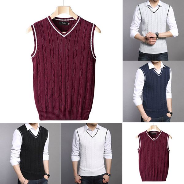 new sweater men spring autumn male sleeveless pullover male jacket slim fit casual knitted plus size woolen sweaters vest, White;black
new sweater men spring autumn male sleeveless pullover male jacket slim fit casual knitted plus size woolen sweaters vest, White;black