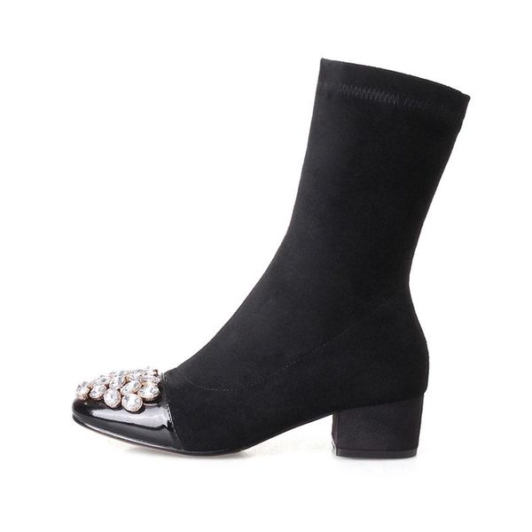 Fashion Genuine Leather Mid-Calf boots Square Toe Work Boots Black Crystal decoration Zipper Riding boots women shoes
Fashion Genuine Leather Mid-Calf boots Square Toe Work Boots Black Crystal decoration Zipper Riding boots women shoes