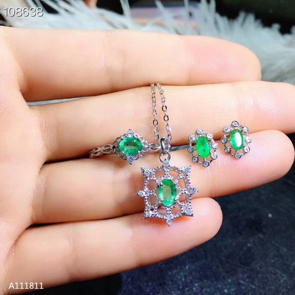 kjjeaxcmy boutique jewelry 925 pure silver inlaid natural emerald female jewelry set ring + pendant + earrings 3 piece set, Black
kjjeaxcmy boutique jewelry 925 pure silver inlaid natural emerald female jewelry set ring + pendant + earrings 3 piece set, Black