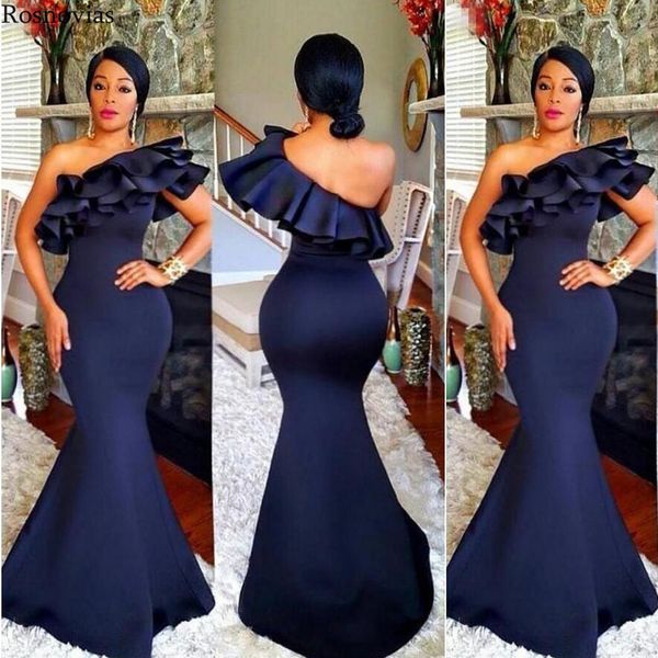 dark navy mermaid ruffled bridesmaid dresses one shoulder country maid of honor gowns floor length satin wedding guest dress, White;pink
dark navy mermaid ruffled bridesmaid dresses one shoulder country maid of honor gowns floor length satin wedding guest dress, White;pink