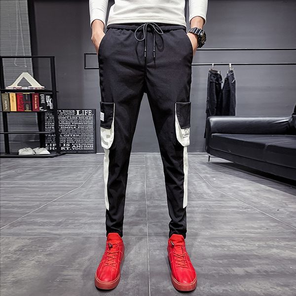 autumn winter pants men fashion patchwork color slim fit side pocket men cargo pants streetwear hip hop joggers trousers, Black
autumn winter pants men fashion patchwork color slim fit side pocket men cargo pants streetwear hip hop joggers trousers, Black