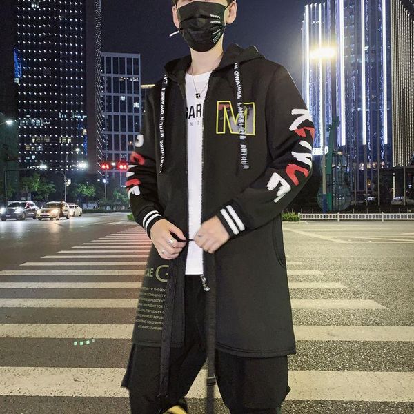 spring and autumn tide brand new men's mid-length hooded printed windbreaker men's youth fashion sweater hip-hop jacket cool men, White;black
spring and autumn tide brand new men's mid-length hooded printed windbreaker men's youth fashion sweater hip-hop jacket cool men, White;black