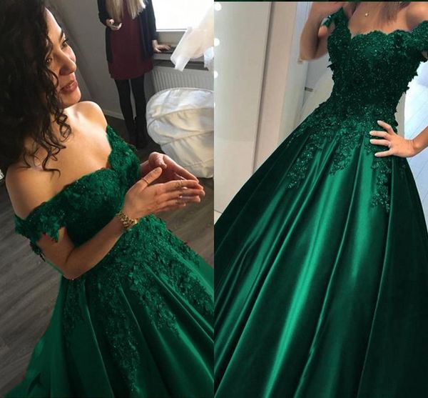 off the shoulder ball gown prom dresses long 2019 applique beaded sequin draped satin party dress formal graduation evening gowns long, Black
off the shoulder ball gown prom dresses long 2019 applique beaded sequin draped satin party dress formal graduation evening gowns long, Black