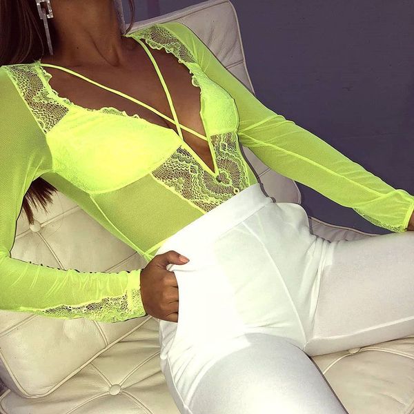 women bodysuits women summer autumn 2019 new long sleeve lace mesh neon green bodycon bodysuit fashion female clothes, Black;white
women bodysuits women summer autumn 2019 new long sleeve lace mesh neon green bodycon bodysuit fashion female clothes, Black;white