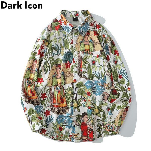 dark full printed hawaiian shirt men long sleeved men's shirts streetwear man clothing, White;black
dark full printed hawaiian shirt men long sleeved men's shirts streetwear man clothing, White;black