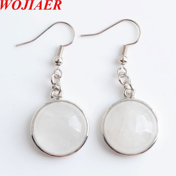 wojiaer new women natural white crystal round gem stone drop earrings beads healing earring jewellery dr8035, Silver
wojiaer new women natural white crystal round gem stone drop earrings beads healing earring jewellery dr8035, Silver