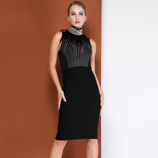 invogue . imvogue 2019 new arrival elegant diamonds design mesh feather o neck sleeveless bodycon party dress, Black;gray
invogue . imvogue 2019 new arrival elegant diamonds design mesh feather o neck sleeveless bodycon party dress, Black;gray