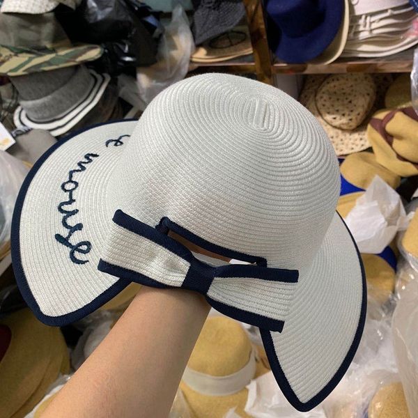 summer 2020 bowknot embroidered letter straw female all-match beach travel shade tide sun straw hat sun hat, Blue;gray
summer 2020 bowknot embroidered letter straw female all-match beach travel shade tide sun straw hat sun hat, Blue;gray