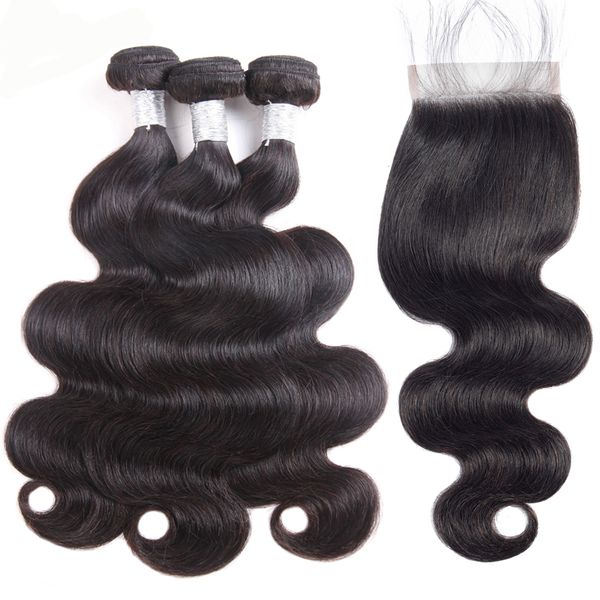 9a brazilian body wave hair bundles with lace closure peruvian indian malaysian virgin hair 3 pcs body wave with lace closure, Black
9a brazilian body wave hair bundles with lace closure peruvian indian malaysian virgin hair 3 pcs body wave with lace closure, Black