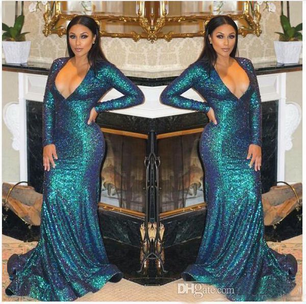 luxury bling sparkle mermaid prom dresses 2019 deep v-neck blue sequins special occasion dresses sweep train evening gowns custom made, Black
luxury bling sparkle mermaid prom dresses 2019 deep v-neck blue sequins special occasion dresses sweep train evening gowns custom made, Black